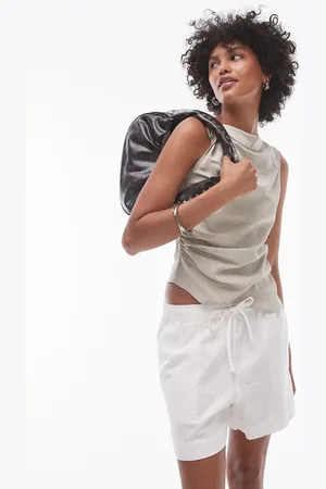 Topshop Knot side sleeveless top in khaki