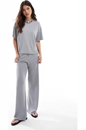 Pieces® Slinky super soft wide leg trouser co-ord in