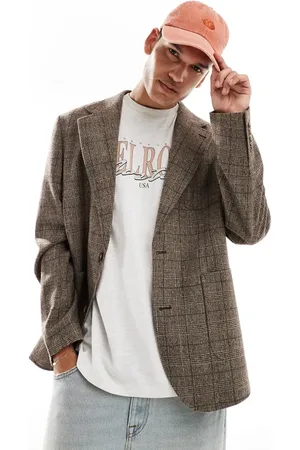 ASOS Regular wool blend check blazer