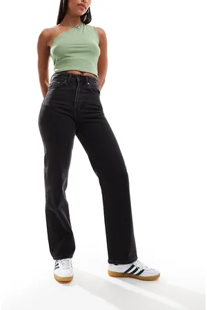 Weekday Rowe extra high waist regular fit straight leg jeans in Echo