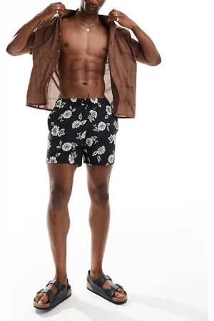 Hollister 5inch floral print swim shorts in