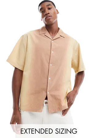 ASOS Oversized linen look utility shirt in ombre