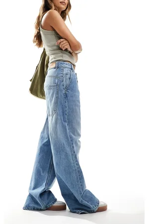 Stradivarius STR baggy jean in medium wash