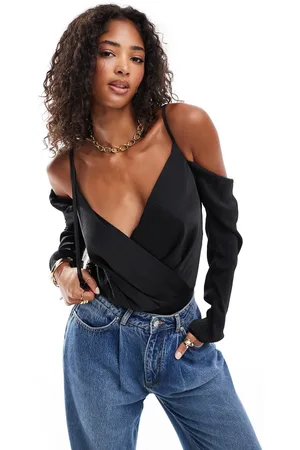 ASOS Cold shoulder bodysuit in black