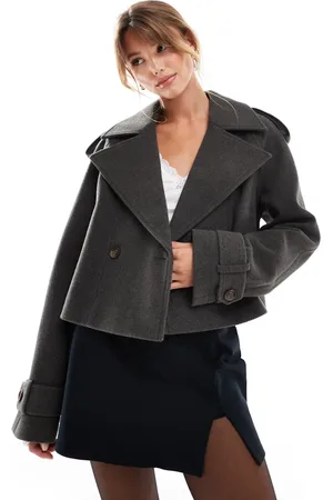 ASOS Cropped formal trench coat in charcoal