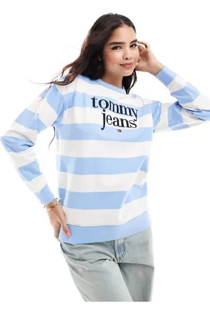Tommy Hilfiger Large logo sweatshirt in and white stripe