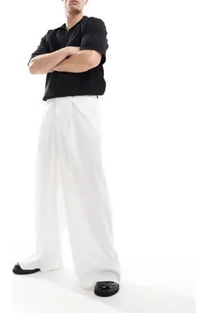 ASOS Smart extreme wide leg trousers with front pleat in