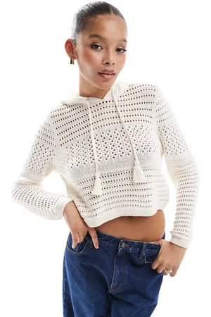 ONLY Knitted hoodie in ecru