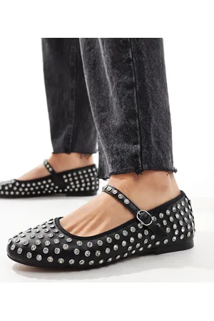 Steve Madden Vinetta-R rhinestone ballet flats with strap in