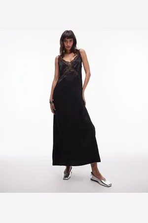 Topshop Lace insert midi dress in