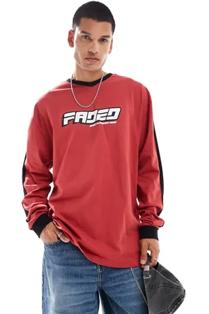 Basic Pleasure Mode Faded sublimation print long sleeve t-shirt in