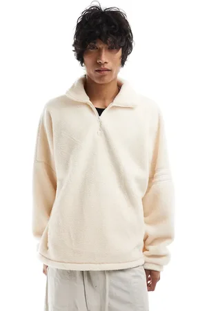 adidas Neuclassics 1/2 zip fleece sweatshirt in beige