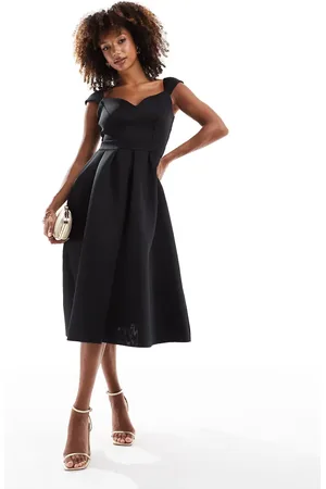 Goddiva Scuba foam skater midi dress in