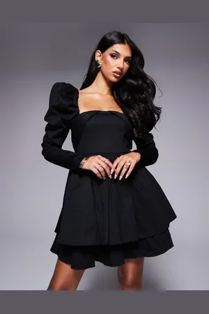 ASOS Cotton sateen structured skater mini dress in