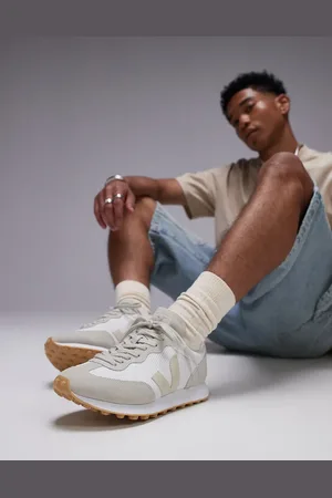 Veja Rio Branco suede trainer in pierre natural alveomesh
