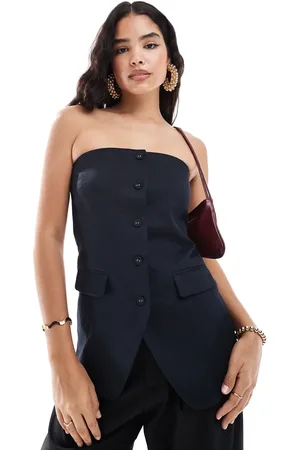 ASOS Textured bandeau top co-ord in