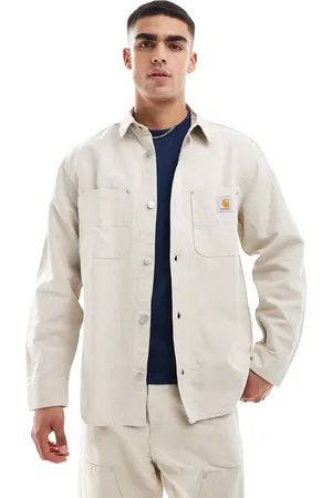 Carhartt Co-ord walter double pocket denim overshirt in ecru