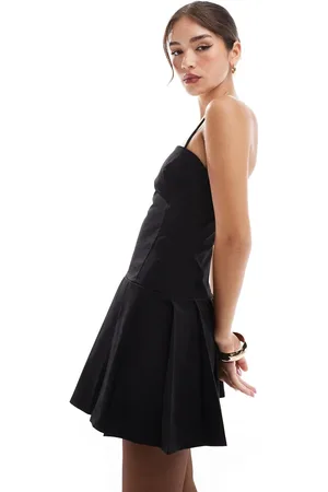 MANGO Pleated skirt cami mini dress in