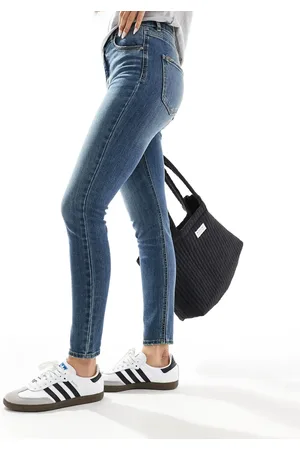 Pull&Bear High rise skinny jeans in blue