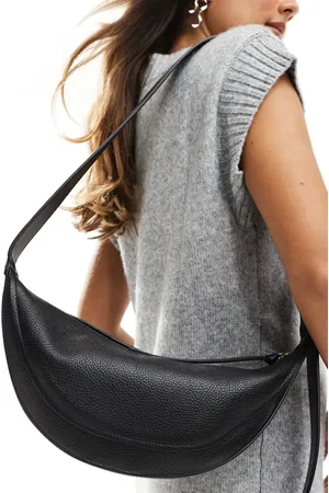 & OTHER STORIES Leather half moon cross body bag in