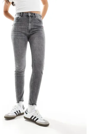 Pull&Bear High rise skinny jeans in grey