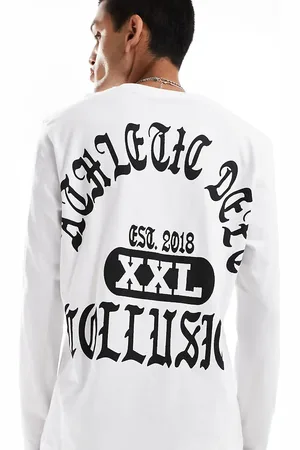 COLLUSION Long sleeve oversized athletic football graphic t-shirt in