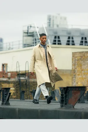 Topman Oversized mac with removeable lining in stone