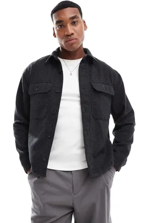Abercrombie & Fitch Long sleeve dobby flannel shirt in