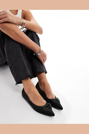 Public Desire Lilah embellished heart pointed ballet flats in
