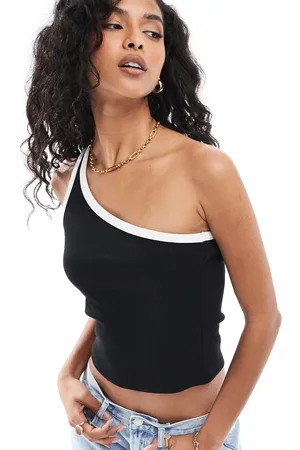 New Look Contrast one shoulder top in