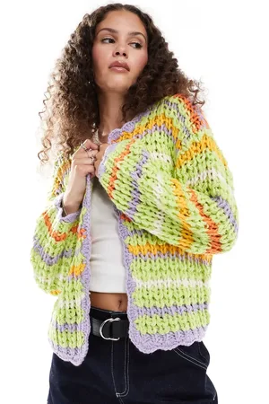 Bailey Rose Open knit bright stripe cardigan