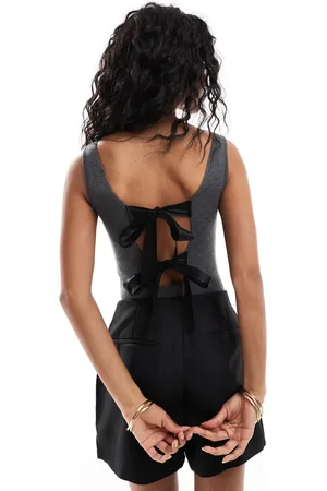 Bershka Bow back knitted bodysuit in