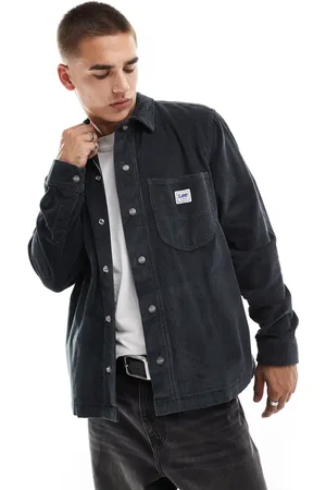 Lee Unisex worker cord overshirt relaxed fit in charcoal