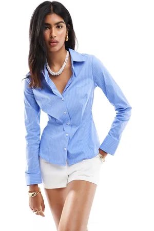 Stradivarius Fitted poplin shirt in stripe