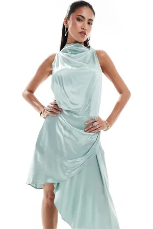 ELLIATT Alaia Satin Cocktaill Dress in Pistachio