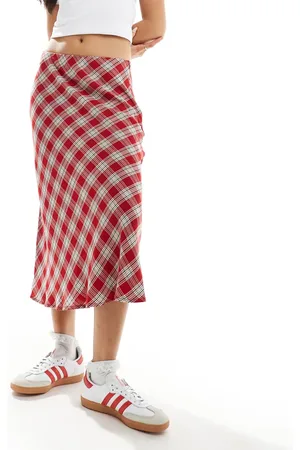 Bershka Midi skirt in check