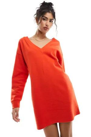 ASOS Supersoft slouchy v neck jumper mini dress in