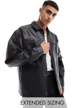 ASOS Oversized faux leather shacket in
