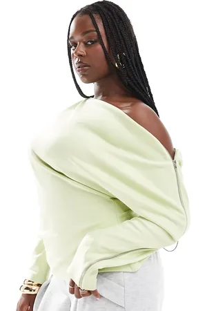 ASOS ASOS DESIGN Curve off shoulder zip top in