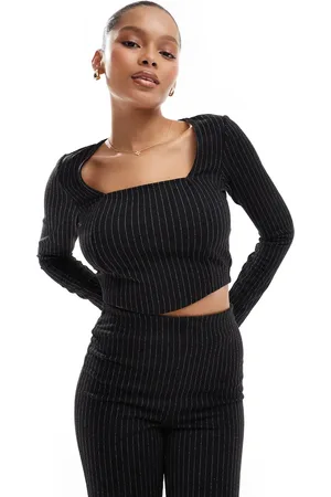 Pieces® Jersey long sleeved co-ord in pinstripe