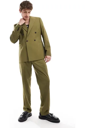 ASOS Straight leg suit trousers in olive