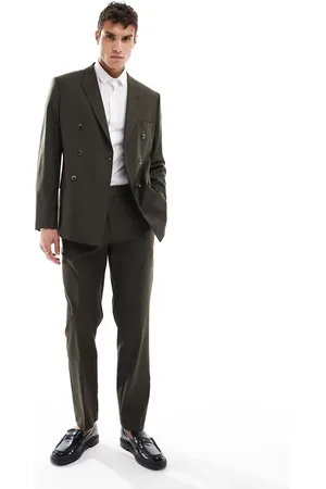 ASOS Slim fit clean wool blend suit trouser in olive