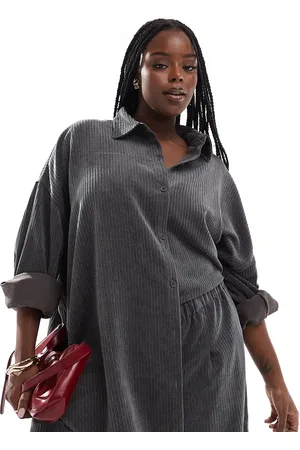ASOS ASOS DESIGN Curve oversized variegated cord shirt co-ord in