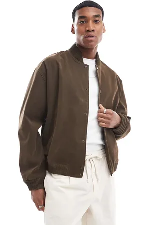 ASOS Oversized faux suede bomber jacket in