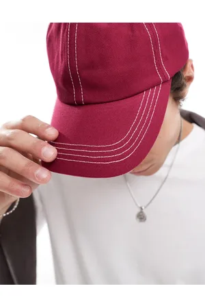 ASOS Soft cap with contrast stitch in burgundy