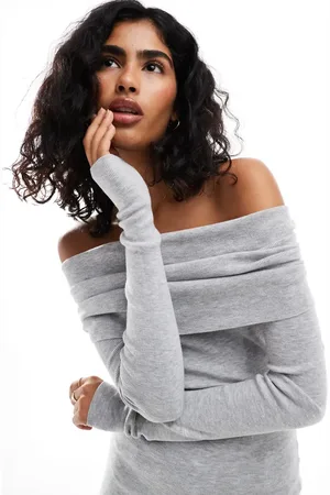 Bershka Bardot knitted jumper in