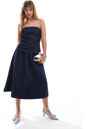 ASOS Denim circle skirt in indigo