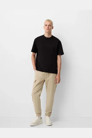Bershka Cargo trouser in sand
