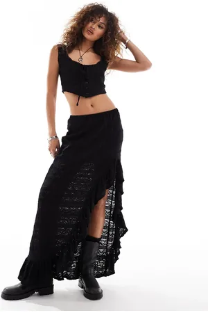 Bailey Rose Asymmetric hem maxi skirt in texture co-ord