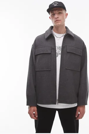 Topman Double faced shacket in marl